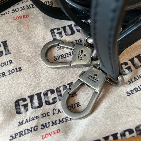 ❤️Black and Gold Gucci printed leather crossbody bag with "GUCCY" in SEGA® font - Picture 9 of 12